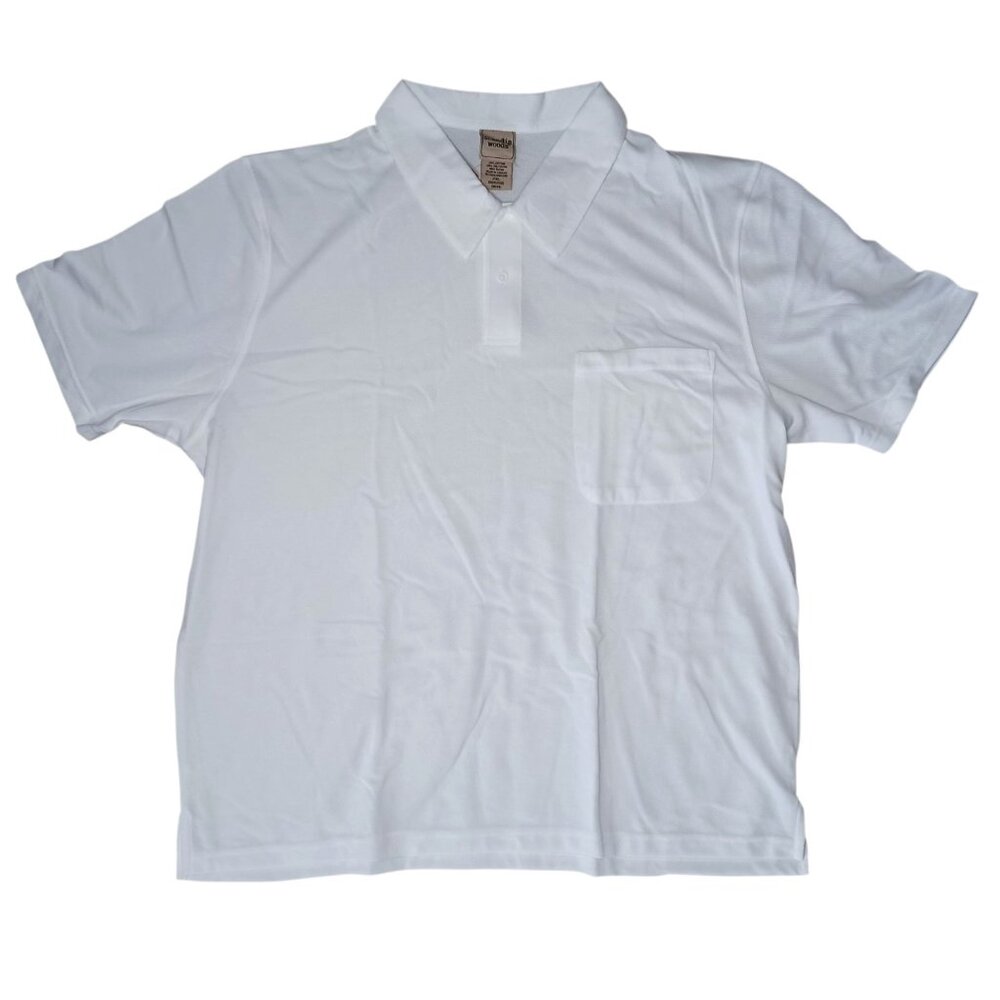 Scandia Woods Mens 2XL Short Sleeve Pocket Polo Shirt Pique Mesh Knit White